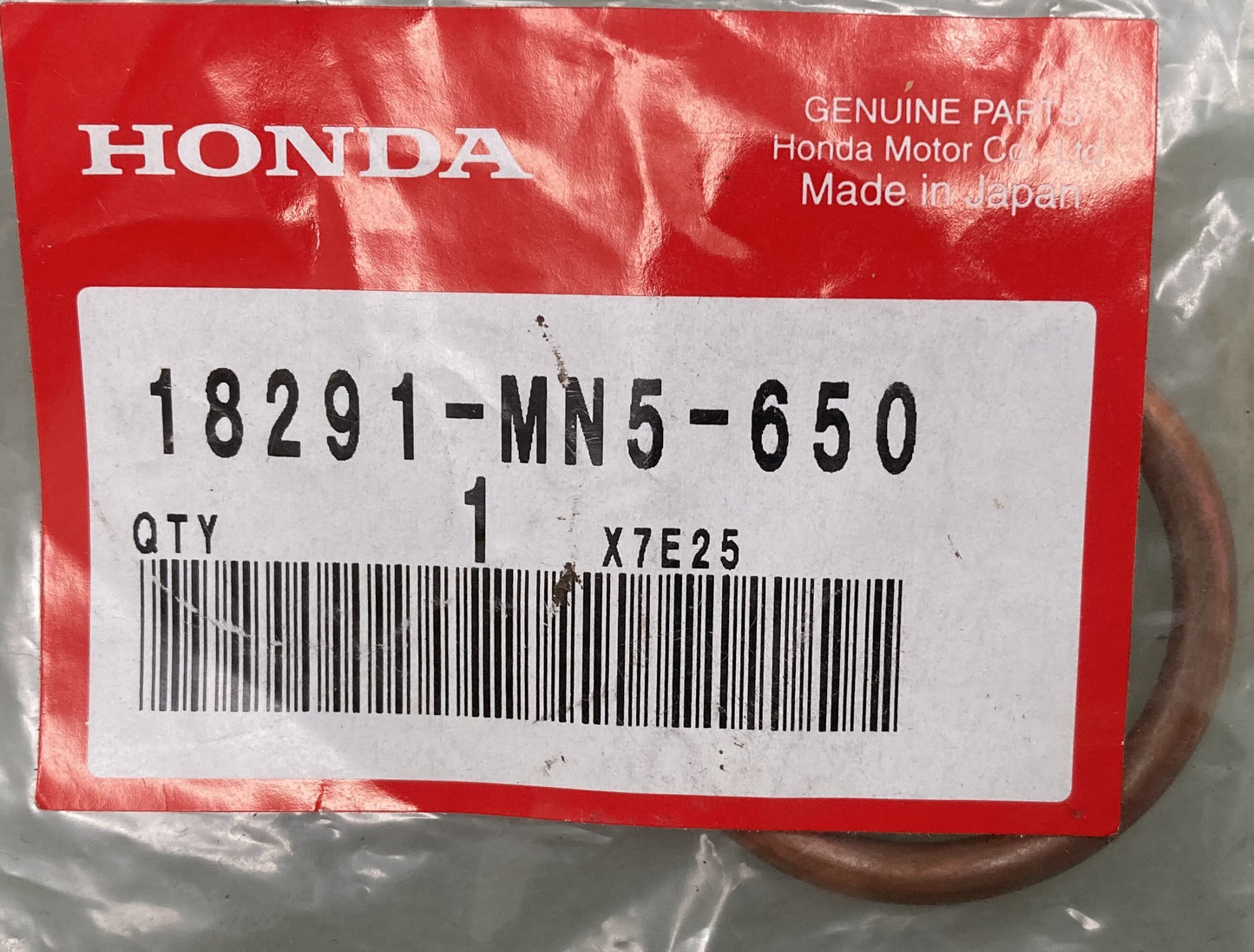 New Genuine Honda 18291-MN5-650 EXHAUST PIPE GASKET