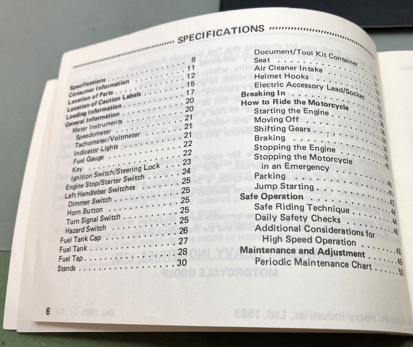 Genuine Kawasaki 99920-1262-01 LTD700 Owner's Manual 1983