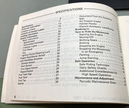 Genuine Kawasaki 99920-1262-01 LTD700 Owner's Manual 1983