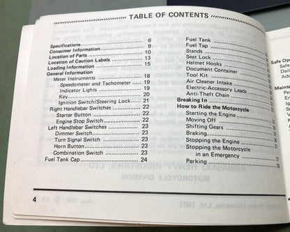 Genuine Kawasaki 99920-1136-03 KZ550LTD Owner's Manual 1981