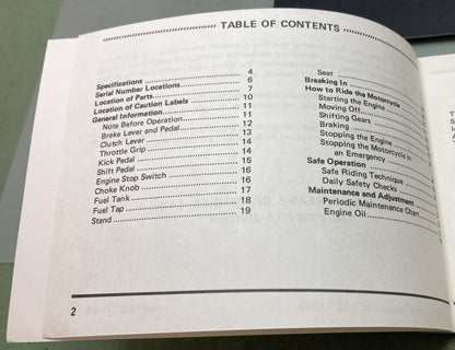 Genuine Kawasaki 99920-1121-01 KD80 Owner's Manual 1980