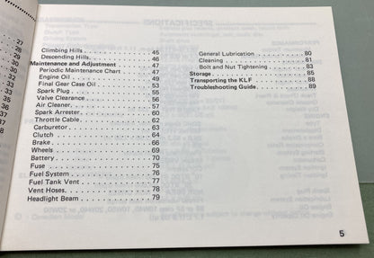Genuine Kawasaki 99920-1297-01 Bayou 185 Owner's Manual 1984