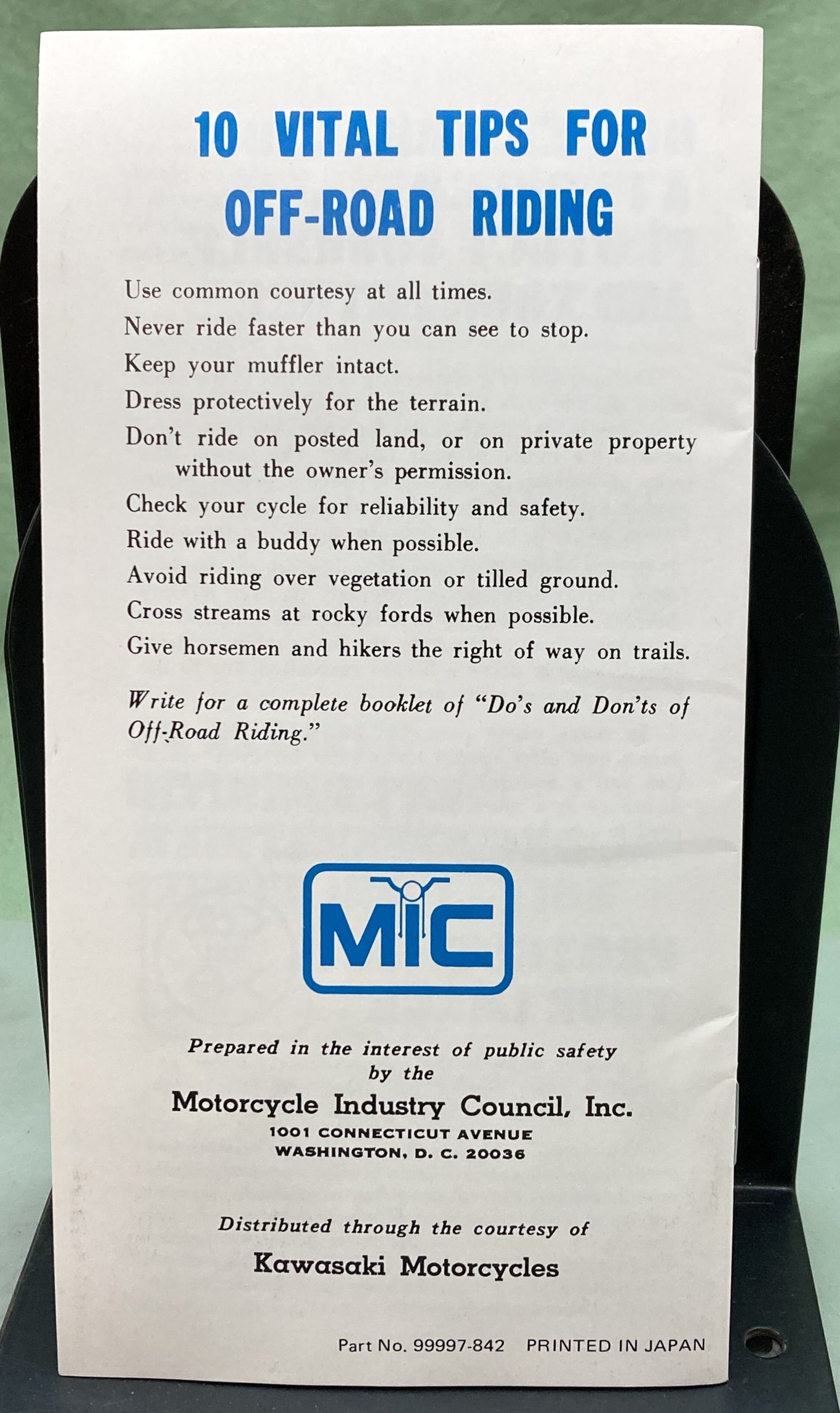 New Genuine Kawasaki 99997-842 Reading before Riding