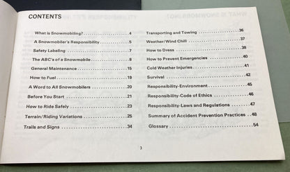 Genuine Bi-Lingual French/English Snowmobiler's Safety Handbook 1978
