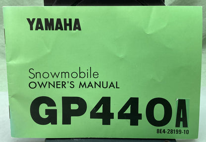 Genuine Yamaha LIT-12628-00-04 GP440A Snowmobile Owner's Manual