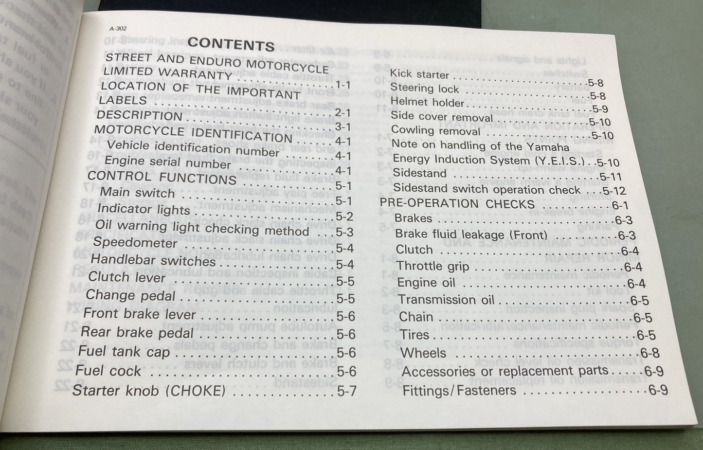 Genuine Yamaha LIT-11626-06-05 YSR50T Owner's Manual 1986