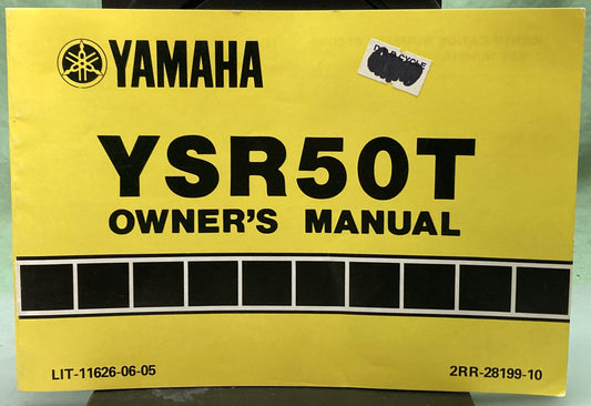 Genuine Yamaha LIT-11626-06-05 YSR50T Owner's Manual 1986