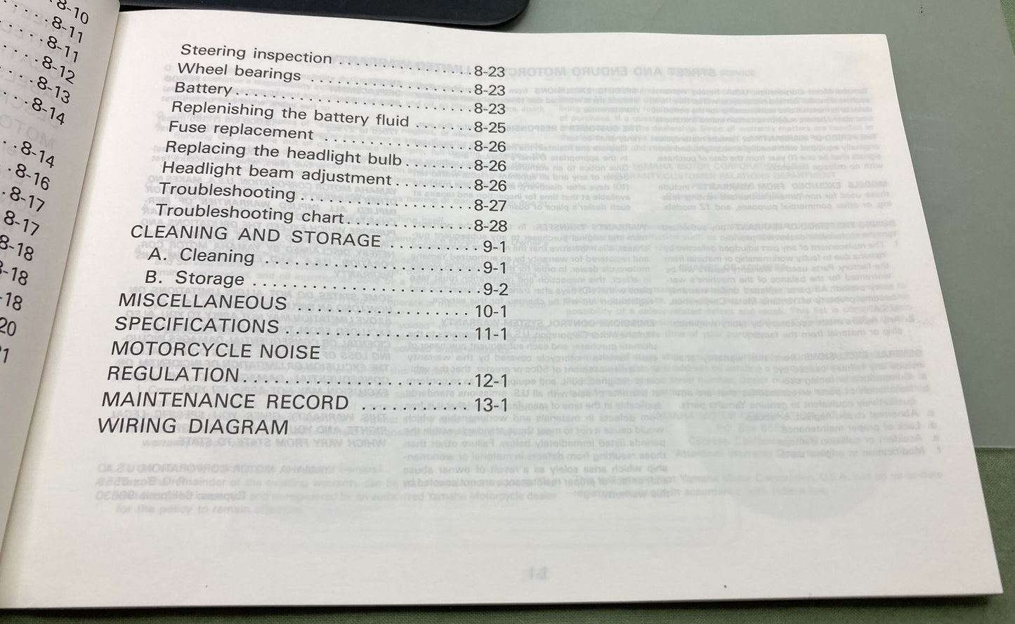 Genuine Yamaha LIT-11626-06-05 YSR50T Owner's Manual 1986