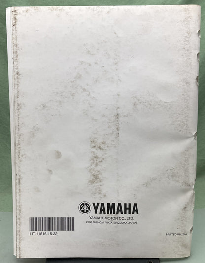 Genuine Yamaha LIT-11616-15-22 YFM400FWNP Supp. Service Manual 2001