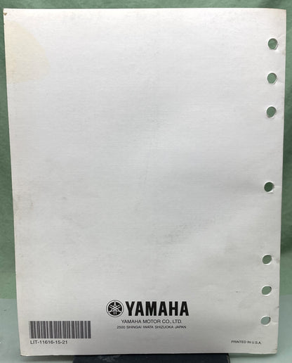 Genuine Yamaha LIT-11616-15-21 YFM400NP Supp. Service Manual 2001