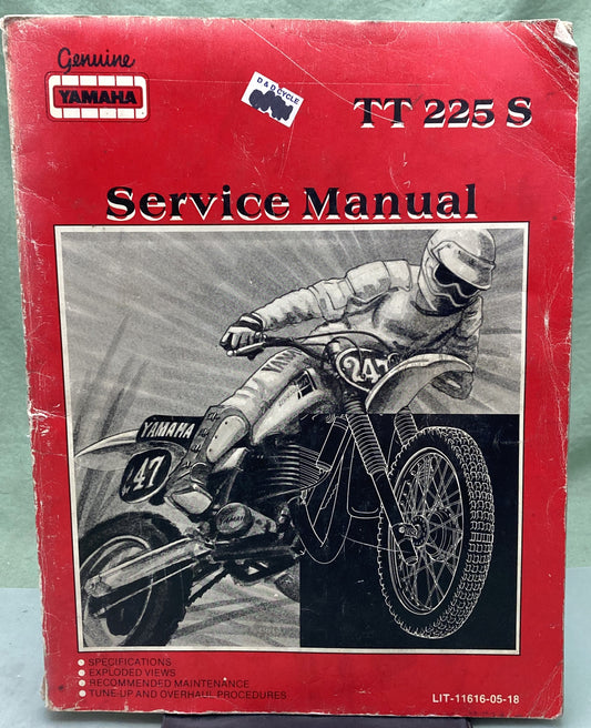 Genuine Yamaha LIT-11616-05-18 TT225S Service Manual 1985