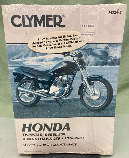New Clymer M324-5 Honda Twinstar, Rebel 250, and Nighthawk 250 Manual '78-'03