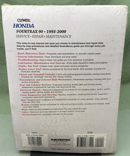 New Clymer M433 Honda Fourtrax 90 Service Manual '93-'00