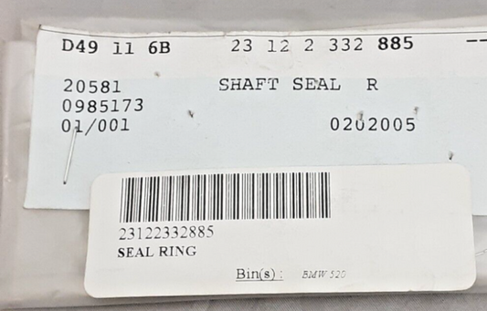 NEW GENUINE BMW 23122332885 SHAFT SEAL 20X32X8 R60 R75 R90 R100 R80 K1200 R1200