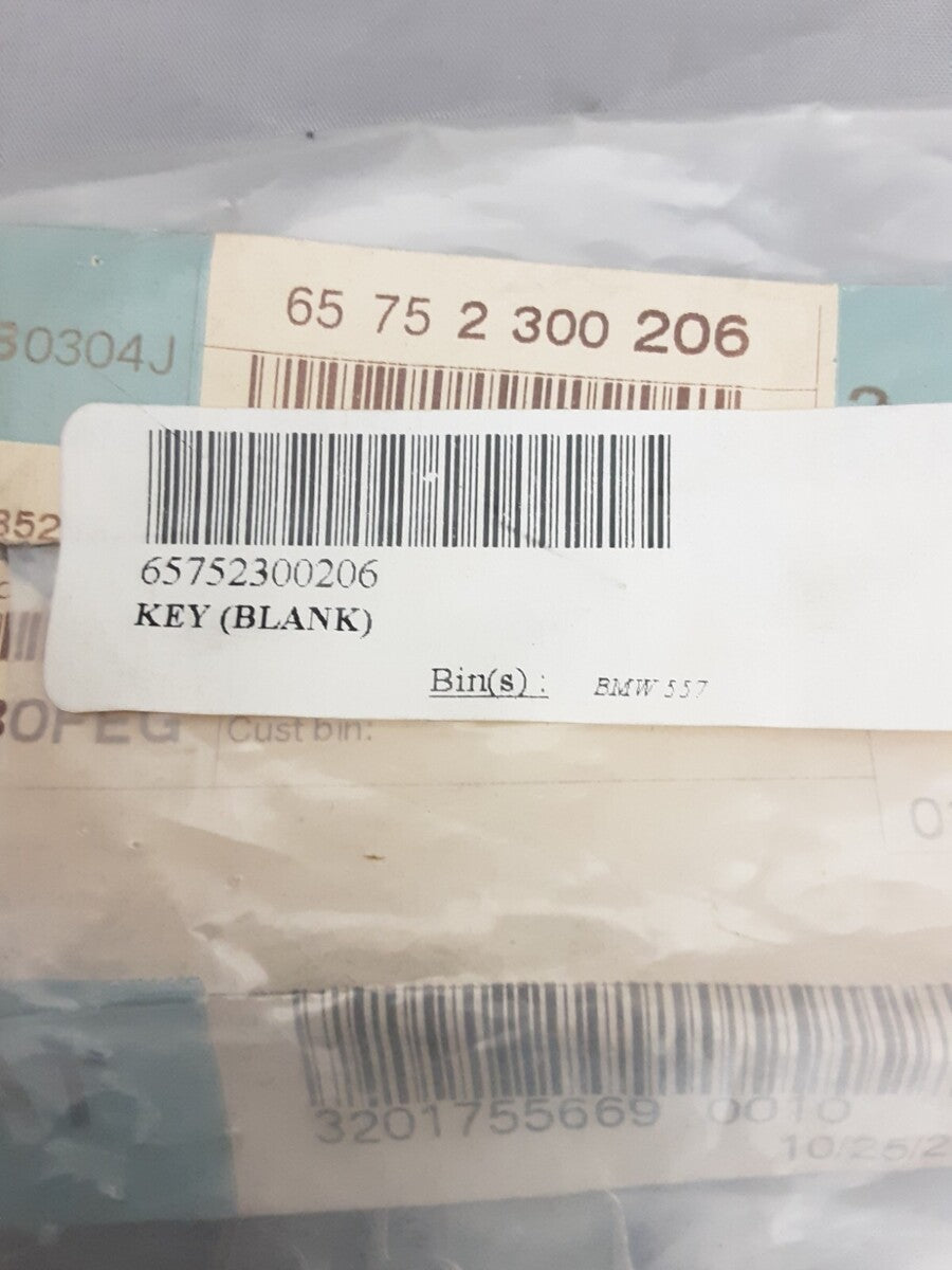 NEW GENUINE BMW 65752300206 KEY (BLANK) K100 K100RT K100RS 1984-1997