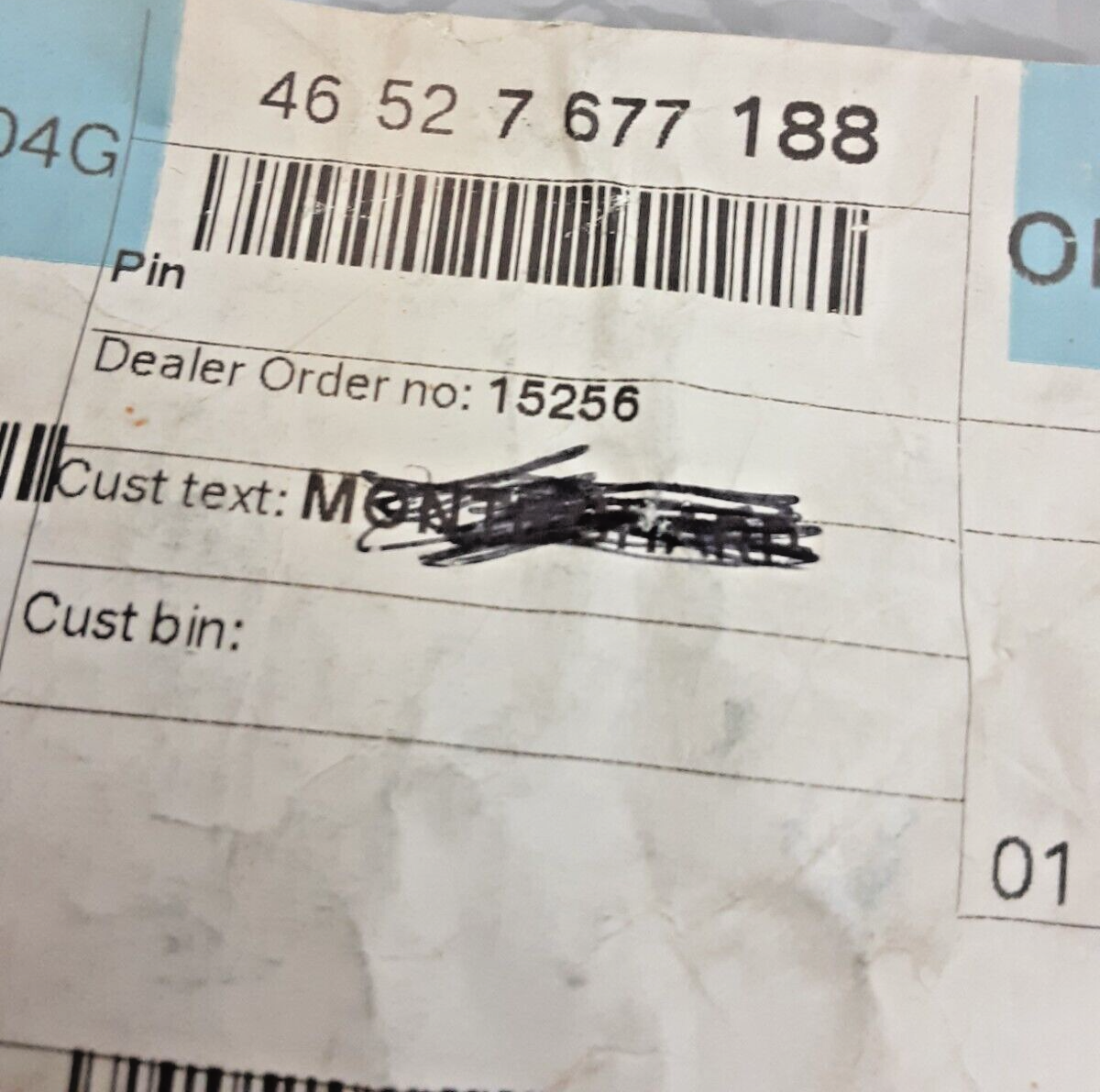 NEW GENUINE BMW 46527677188 PIN K1200LT 05-09 2003-2008