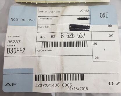 NEW GENUINE BMW 46538526537 GRUB SCREW Adventure R1200 R1250