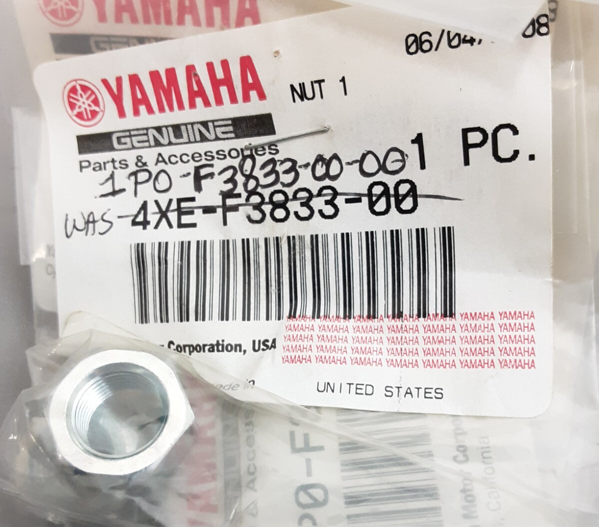 QTY 2 NEW GENUINE YAMAHA 4XE-F3833-00 NUT 1 BEAR TRACKER 00-21
