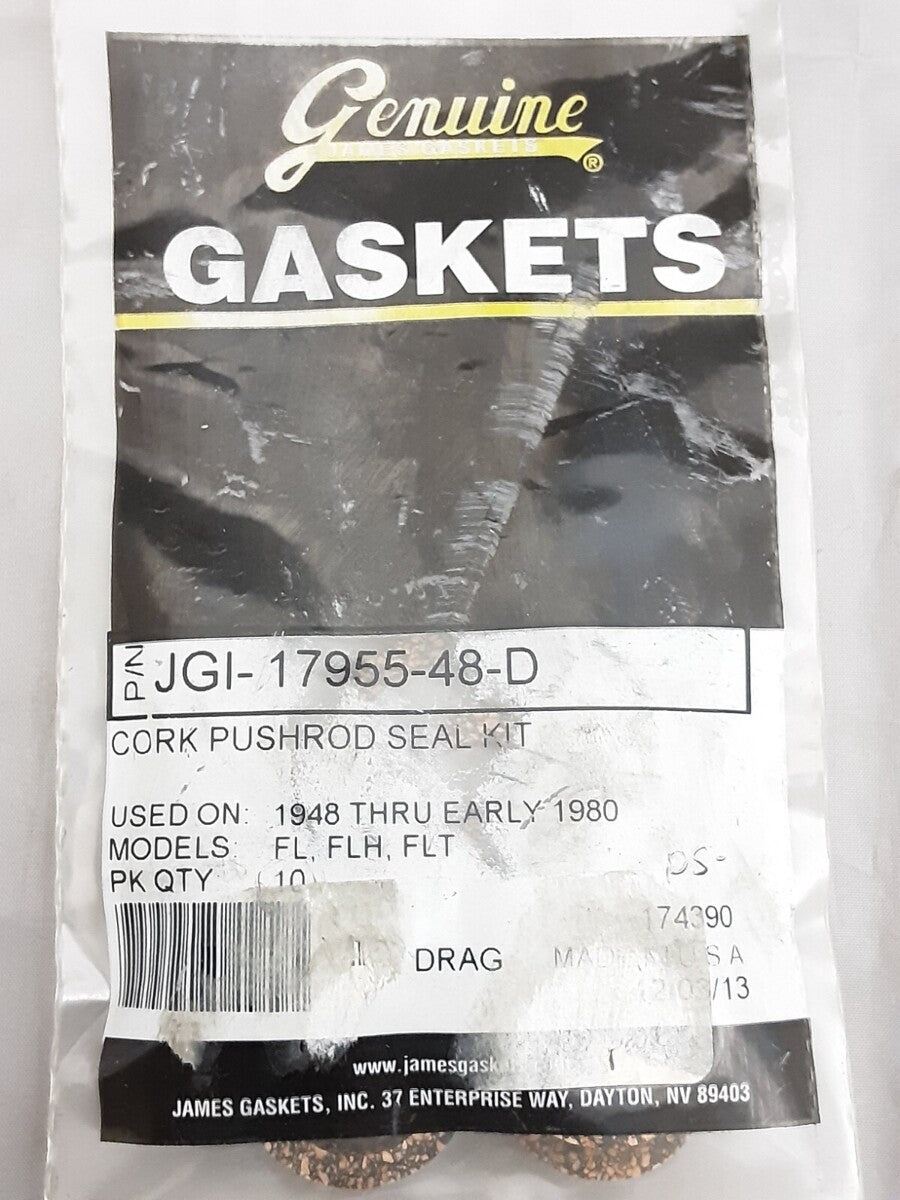 NEW JAMES GASKET JGI-17955-48-D Pushrod Cover Cork HD FL FLH FLT 48-80