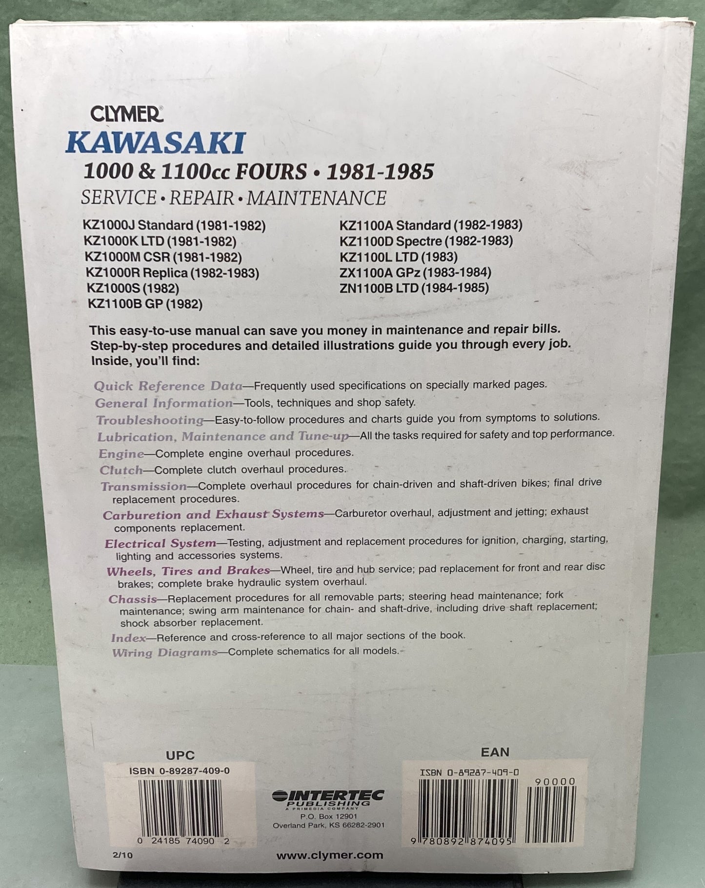 New Clymer M451 Kawasaki 1000 and 1100cc Fours Service Manual '81-'85