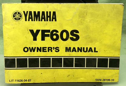 Genuine Yamaha LIT-11626-04-87 YF60S Owner's Manual 1985