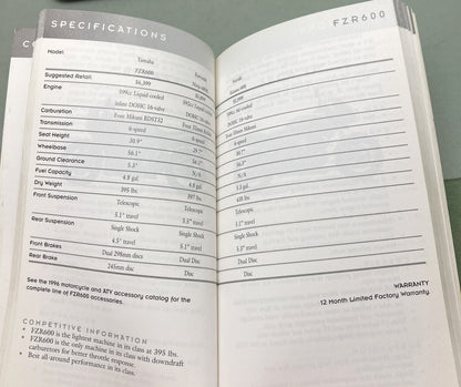Genuine Yamaha LIT-11141-00-96 Motorcycle, ATV, and Scooter Sales Guide 1996