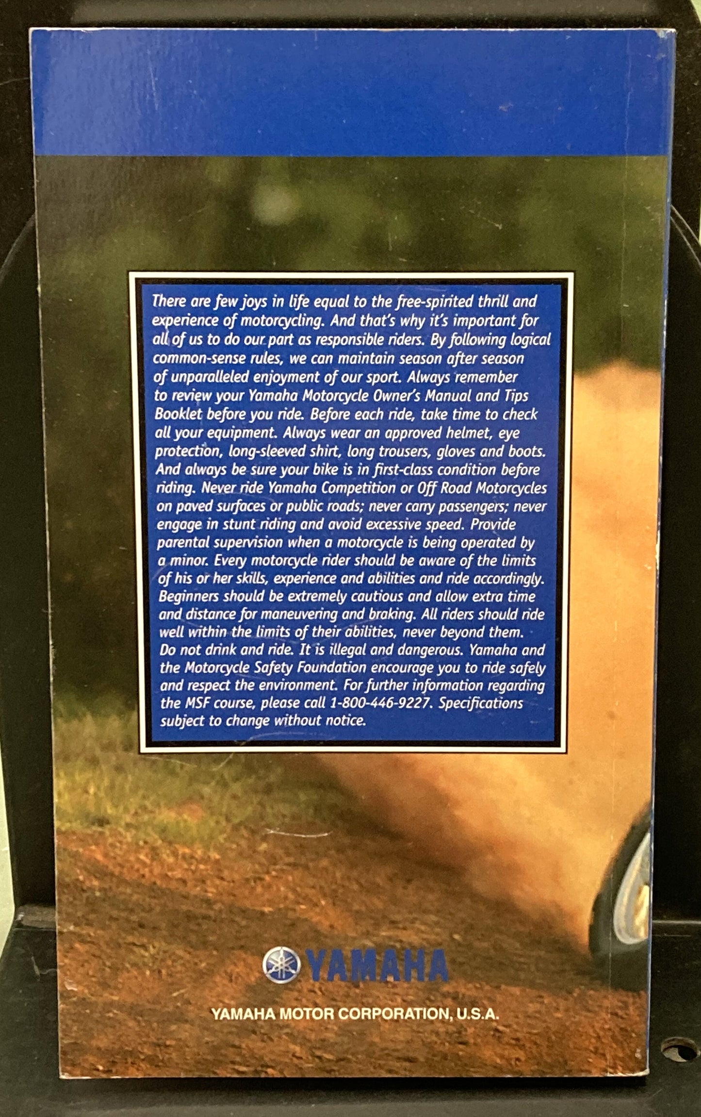 Genuine Yamaha Competition Off Road Dual Purpose Power Sales Guide 2003