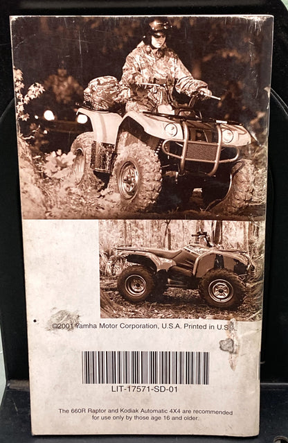 Gen. Yamaha LIT-17571-SD-01 ATV Technical Service Data '99-'01