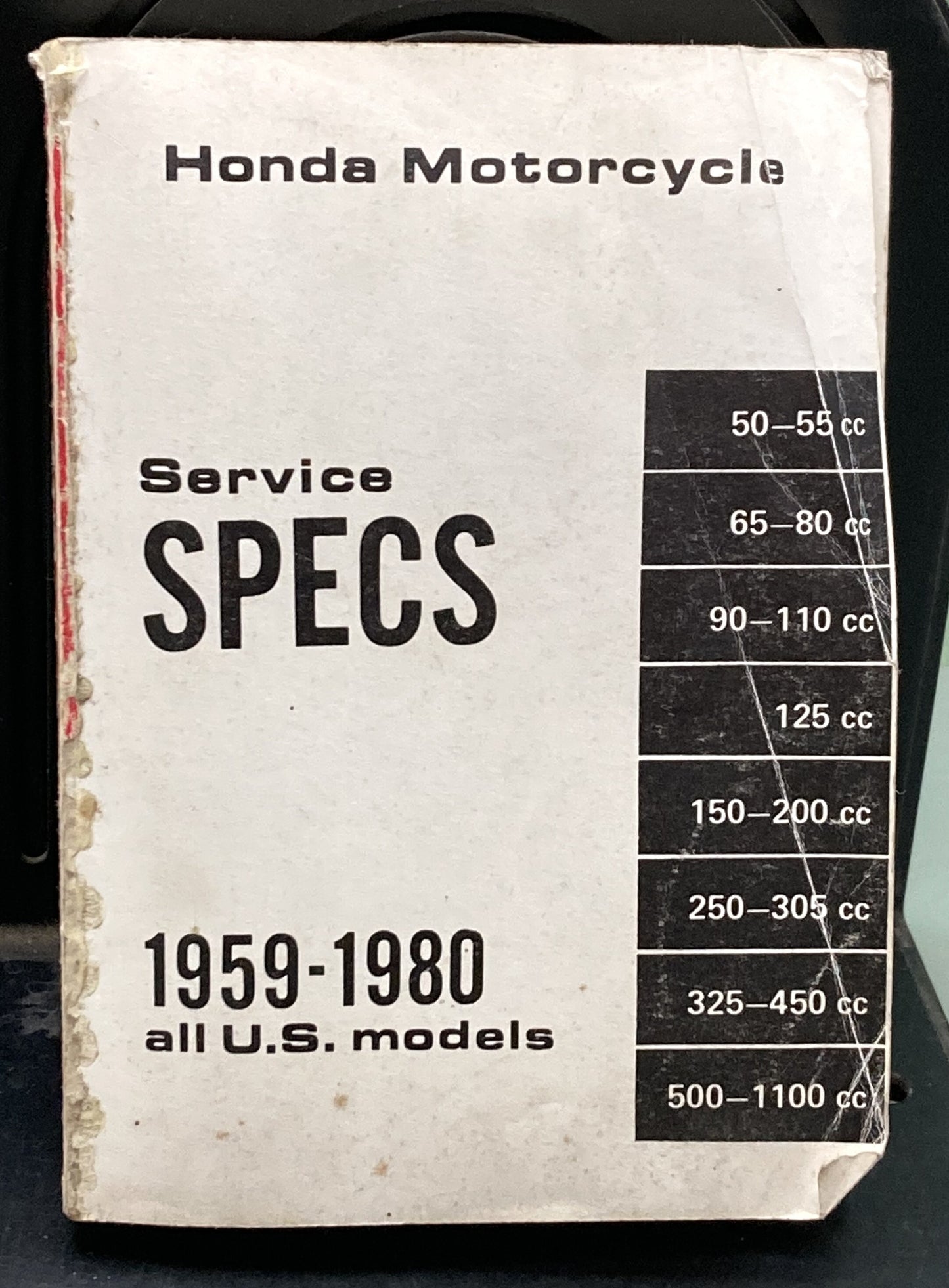Genuine Honda Motorcycle Service Specifiations 1959-1980 all U.S. Models