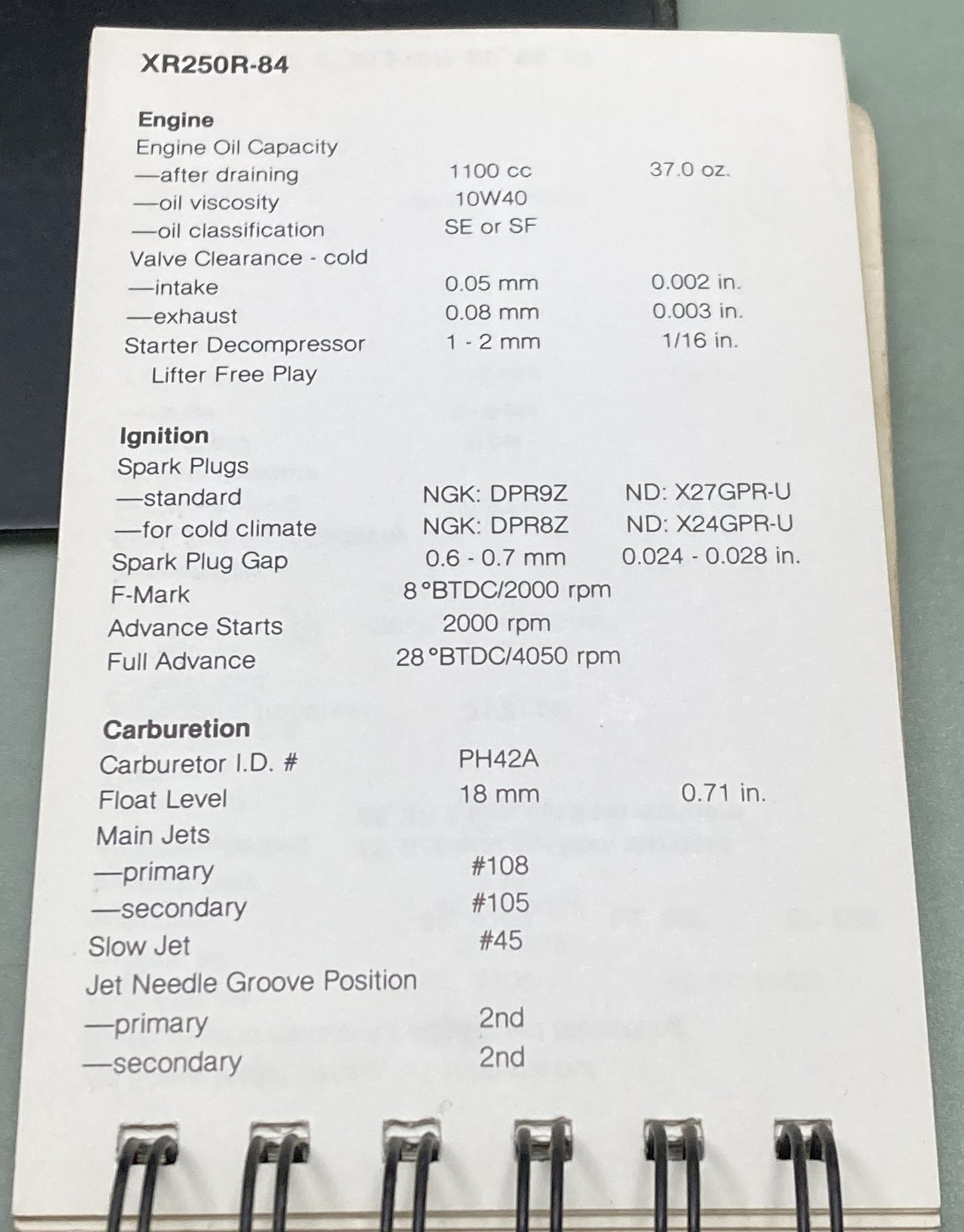 Genuine Honda SO107 Motorcycle ATV and Motor Scooter Spec Manual 1983-1987