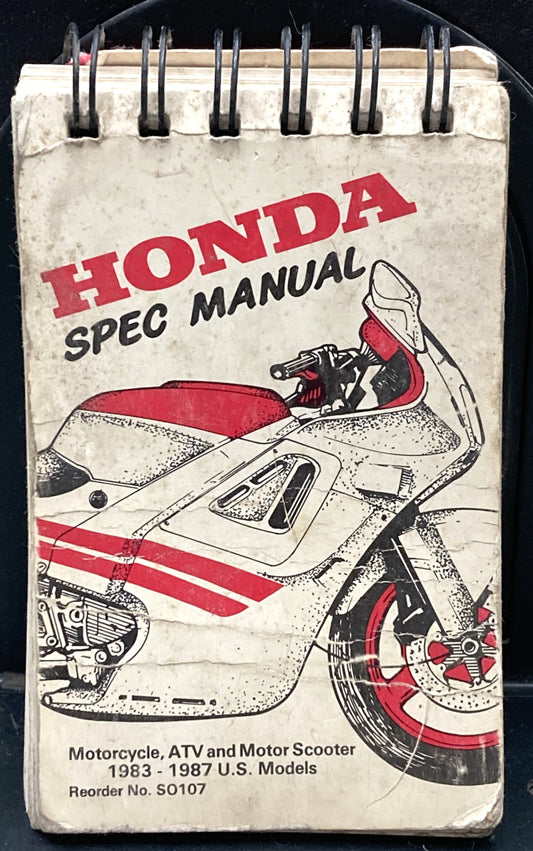 Genuine Honda SO107 Motorcycle ATV and Motor Scooter Spec Manual 1983-1987