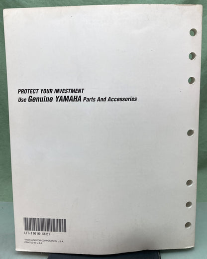 Genuine Yamaha LIT-11616-13-21 YFM400FWAM, YFM400FWAMC Service Manual 1999