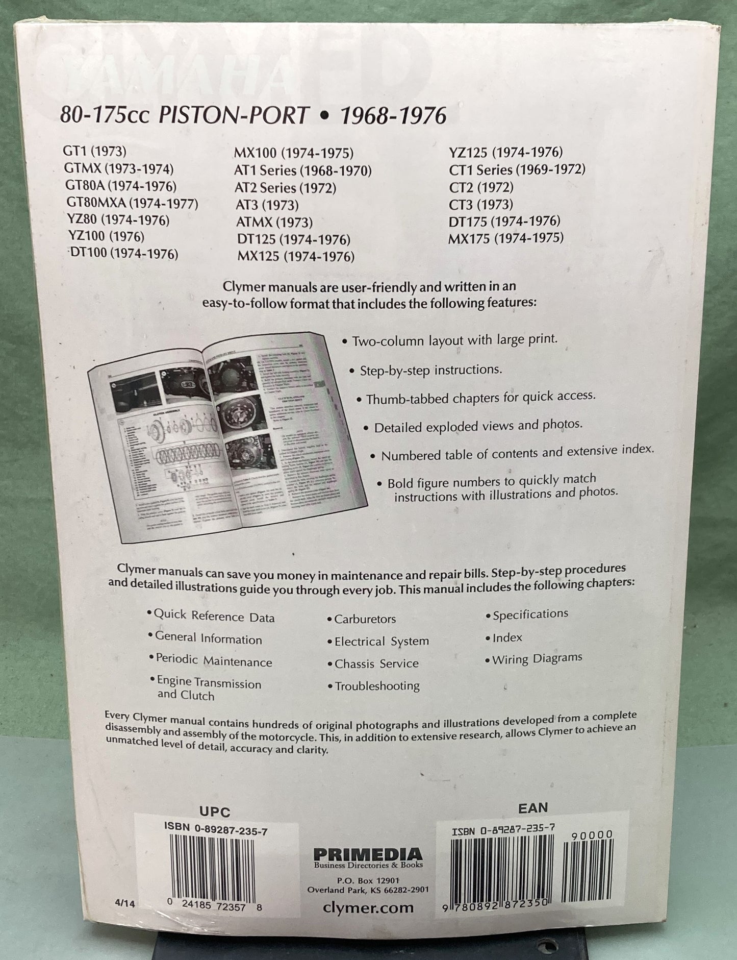 New Genuine Clymer M410 Yamaha 80-175cc Piston-Port Service Manual '68-'76