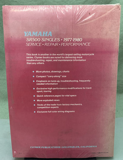 New Genuine Clymer M407 Yamaha SR500 Singles Service Manual '77-'80