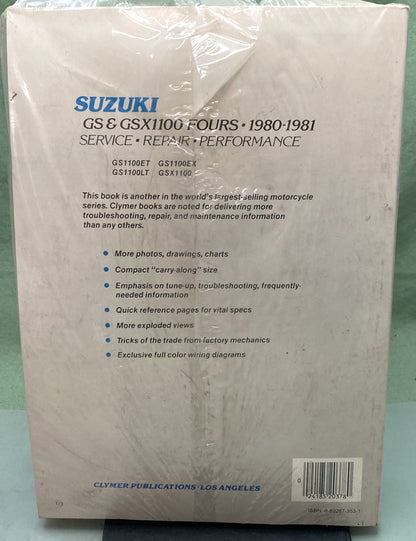 New Genuine Clymer M378 Suzuki GS and GSX1100 Fours Service Manual '80-'81