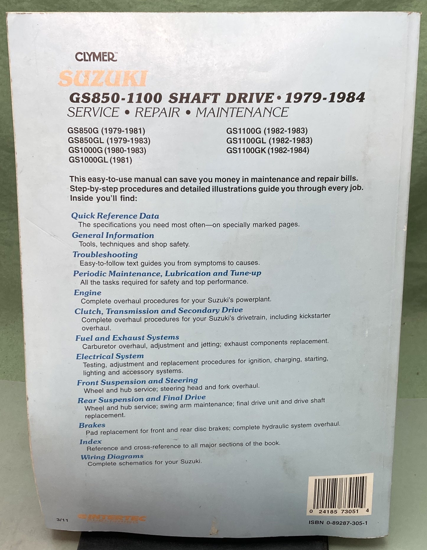 Genuine Clymer M376 Suzuki GS850-1100 Shaft Drive Service Manual '79-'84