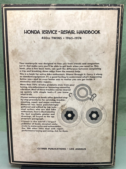 Genuine Clymer M333 Honda 450cc Twins Service Manual '65-'74