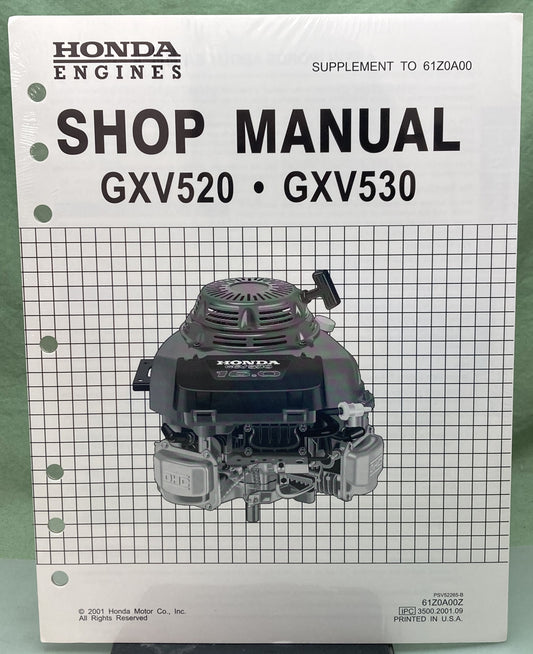 New Genuine Honda 61Z0A00Z GXV520, GXV530 Supp. Service Manual 2001