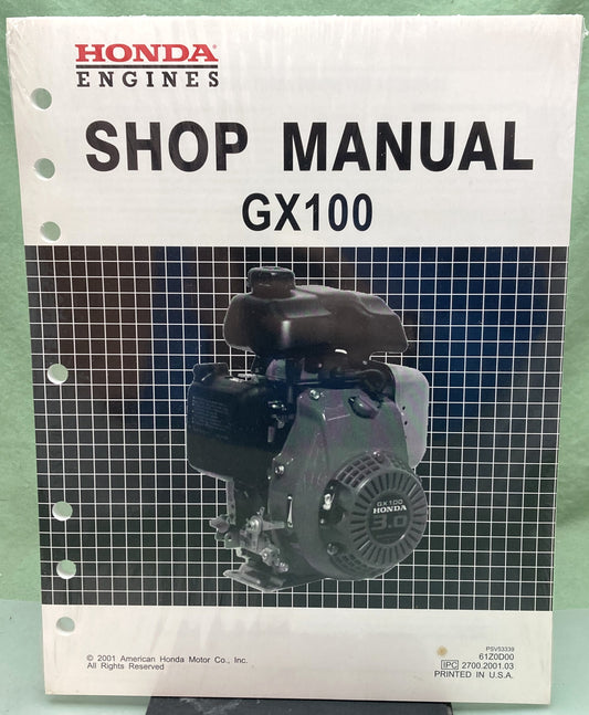 New Genuine Honda 61Z0D00 GX100 Service Manual 2001