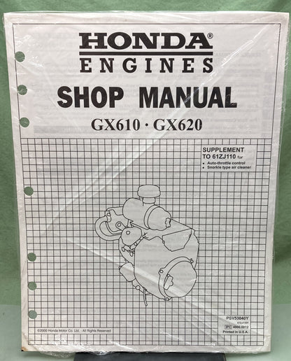 New Genuine Honda 61ZJ110Y GX610, GX620 Supp. Service Manual 2000