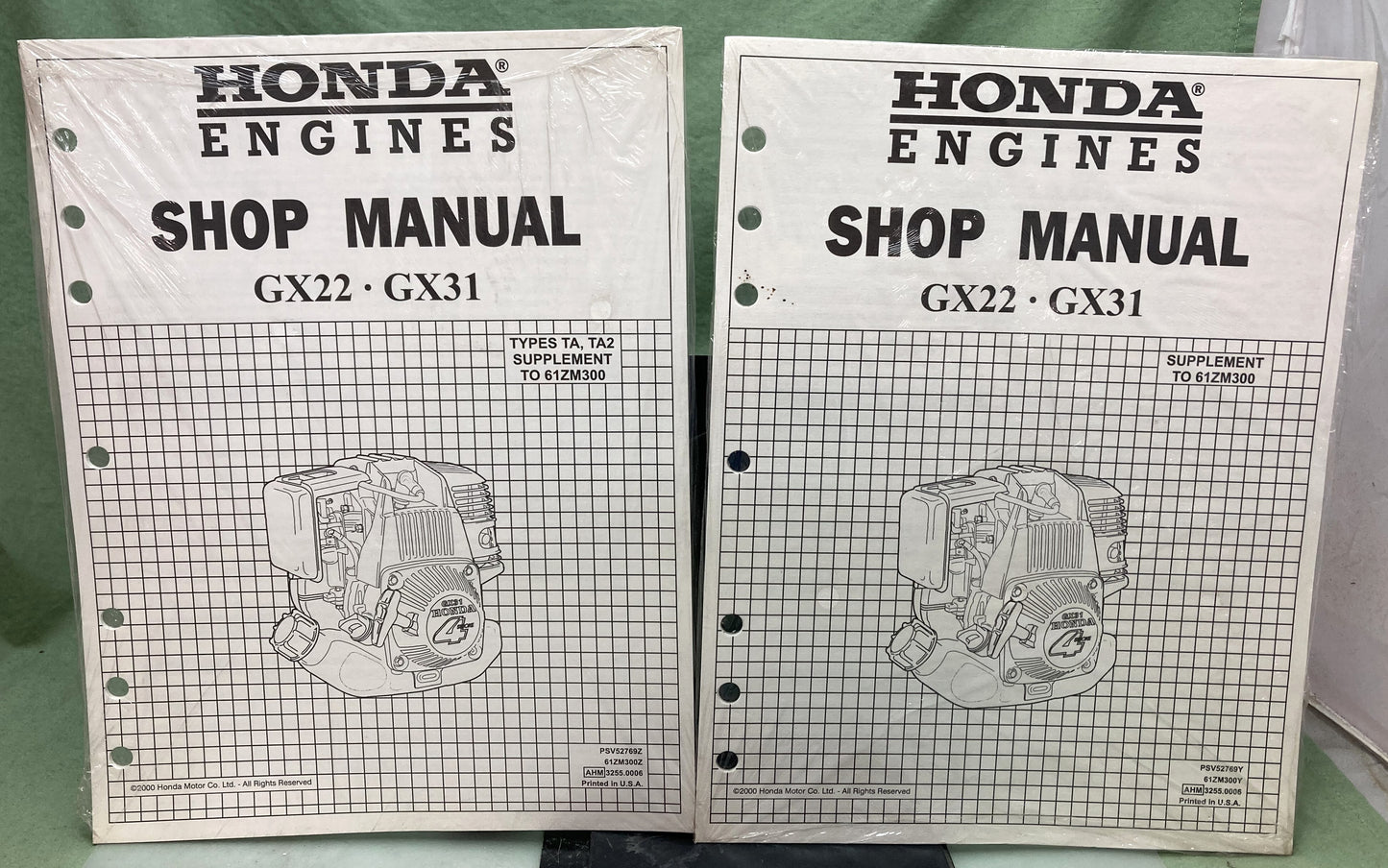 New Genuine Honda 61ZM300Y 61ZM300Z GX22, GX31 Supp. Service Manual Set 2000