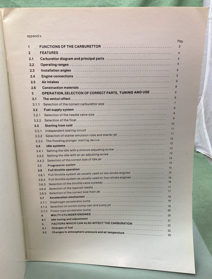 Genuine Dellorto A Guide 1.1 to the choice, setting and use of tapered-needle