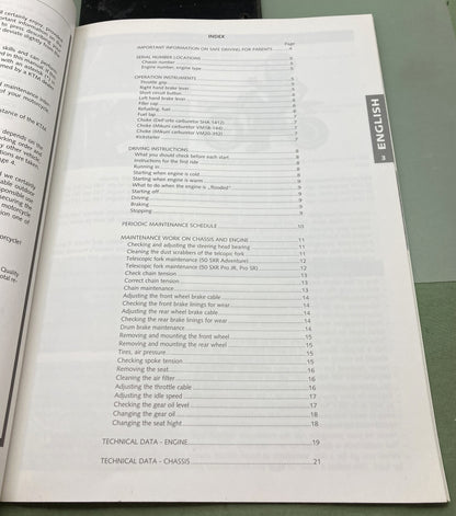 Genuine KTM 320532 50 SXR Adventure Pro Junior Pro Senior Owner's Handbook 1998