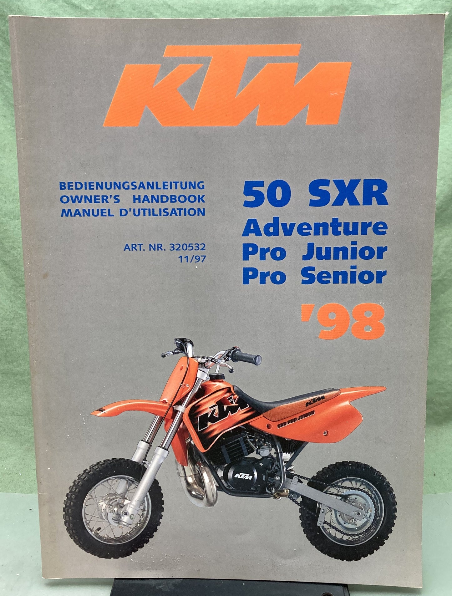 Genuine KTM 320532 50 SXR Adventure Pro Junior Pro Senior Owner's Handbook 1998