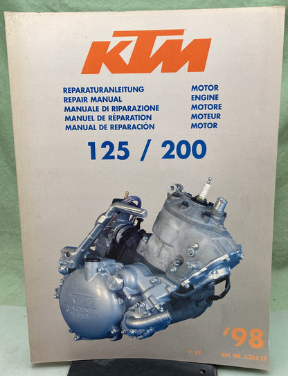 Genuine KTM 320527 125/200 Engine Repair Manual 1998