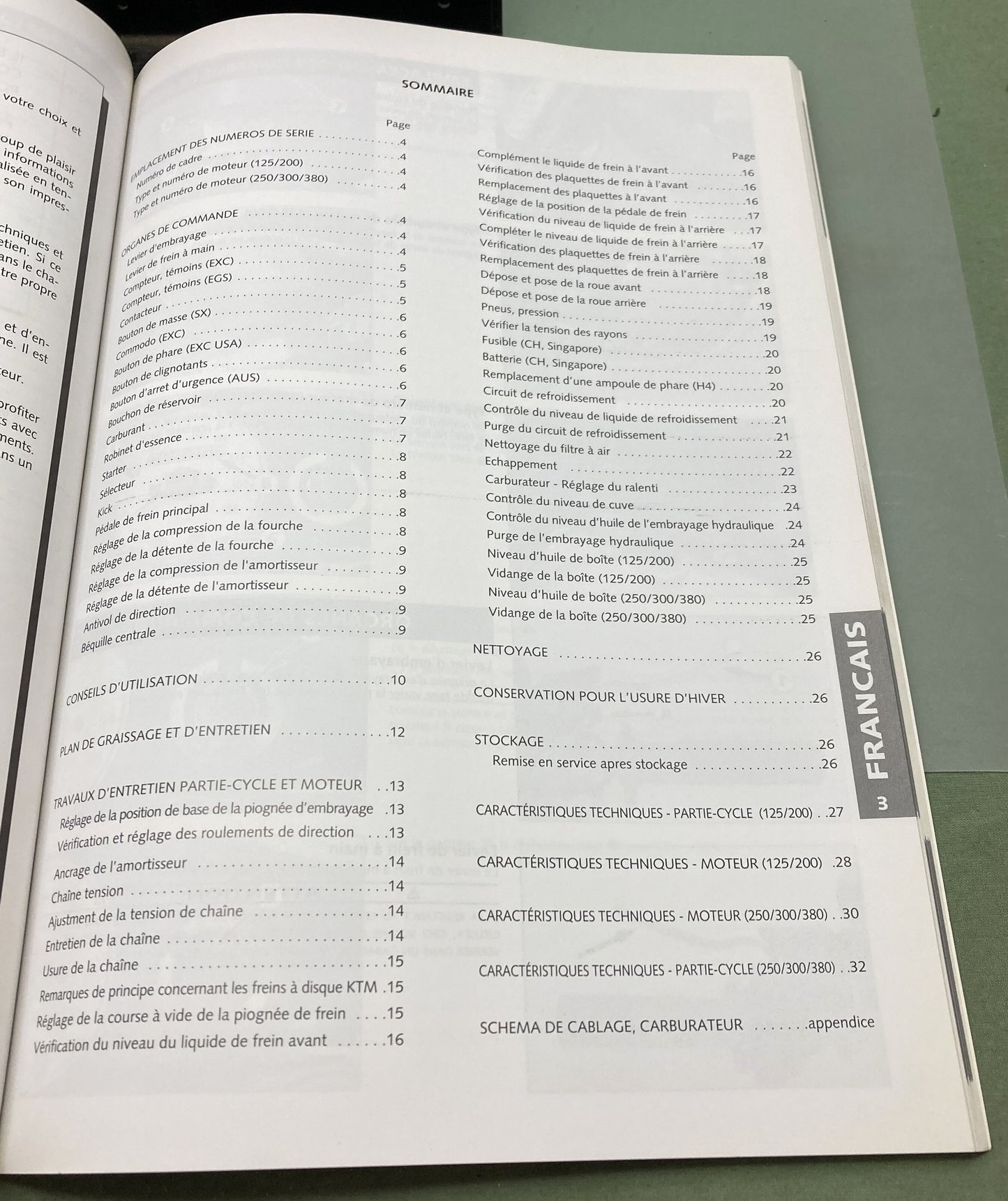 Genuine KTM 320551 125/200/250/300/380, SX/MXC/EXC/EGS Owner's Handbook 1999