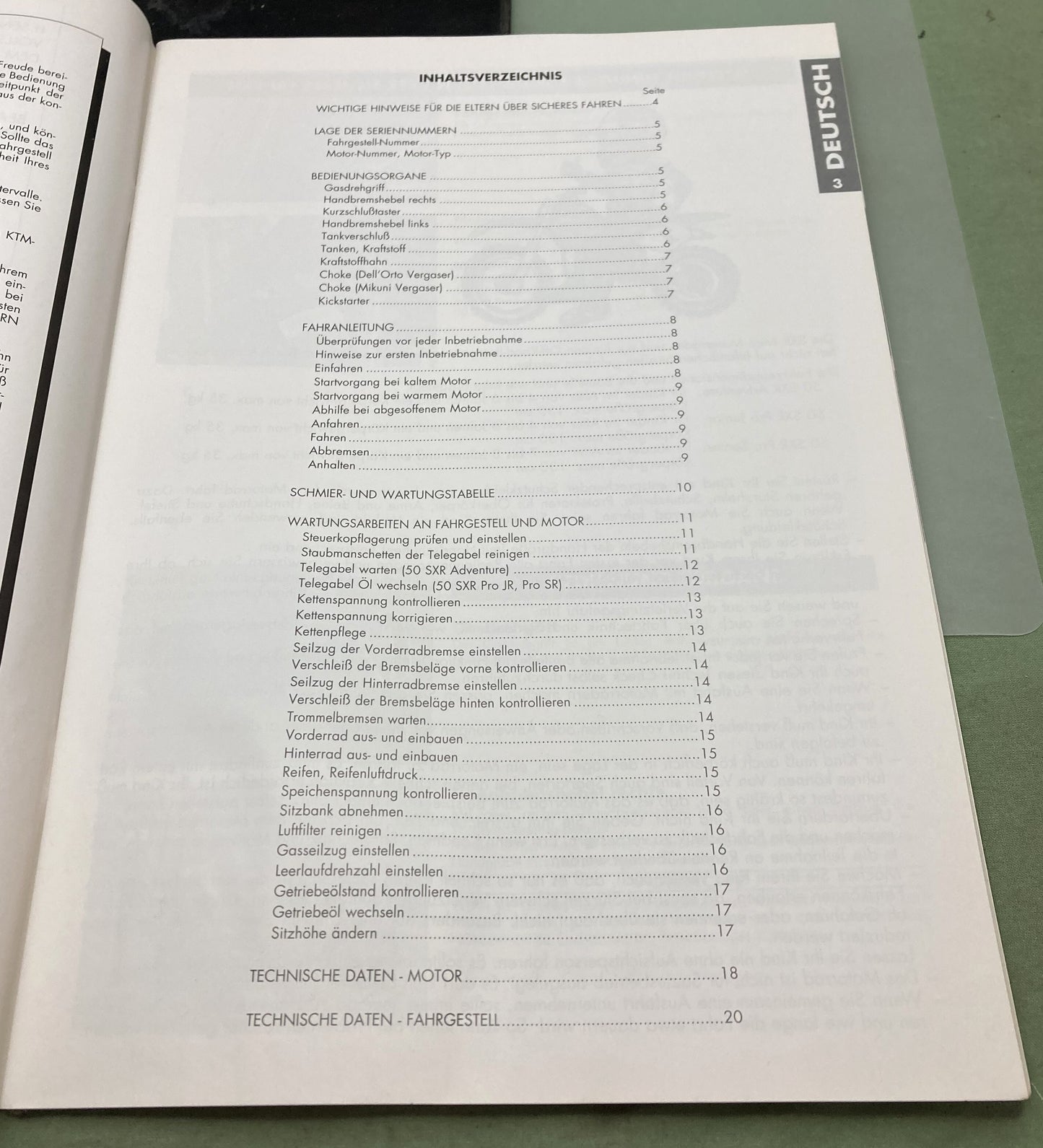Genuine KTM 320521 50 SXR Adventure Pro Junior Pro Senior Owner's Handbook 1997