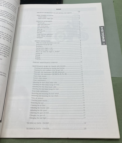 Genuine KTM 320521 50 SXR Adventure Pro Junior Pro Senior Owner's Handbook 1997