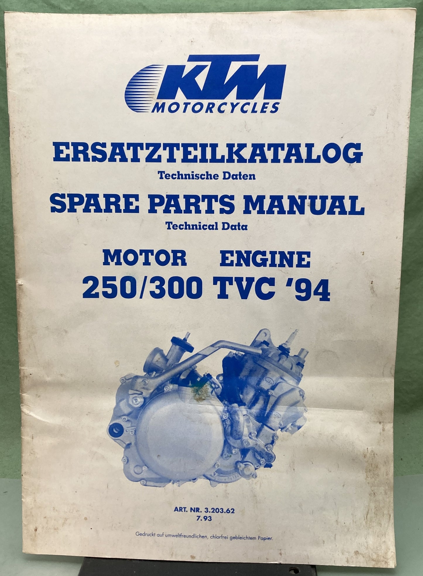 Genuine KTM 320362793 250/300 Spare Parts Manual Motor Engine '94