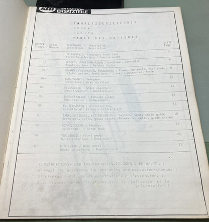 Genuine KTM 420 MC 80 Spare Parts Manual 1979